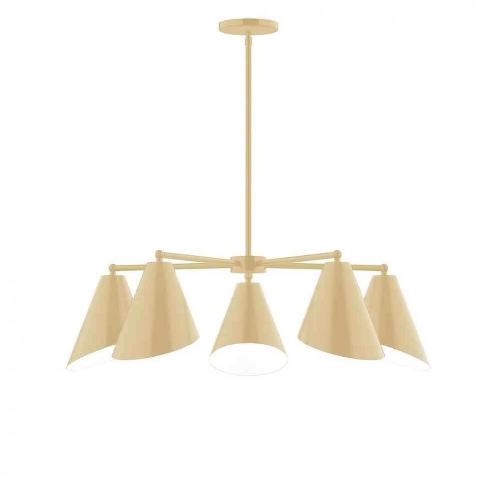 5-Light J-Series Chandelier, Ivory