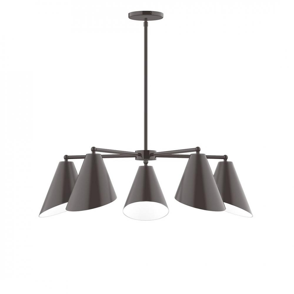 5-Light J-Series Chandelier, Architectural Bronze