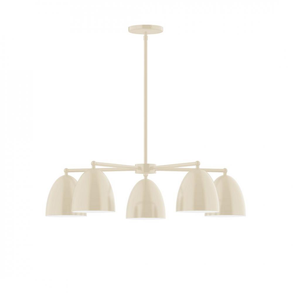 5-Light J-Series Chandelier, Cream