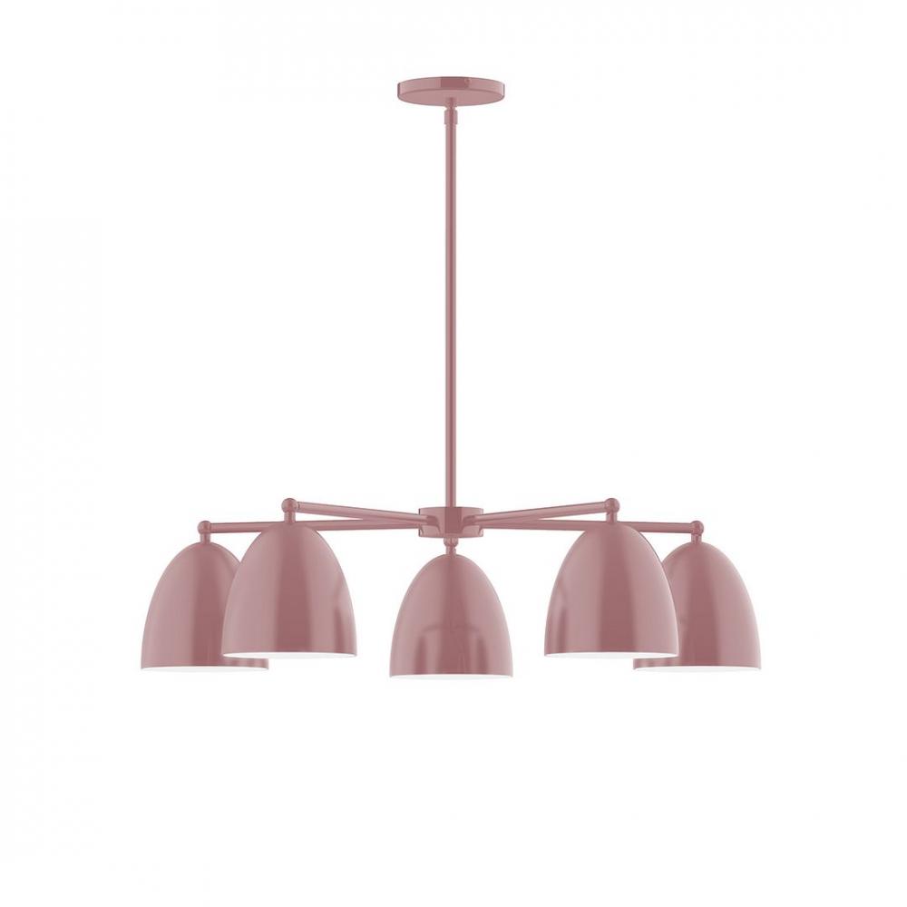 5-Light J-Series Chandelier, Mauve