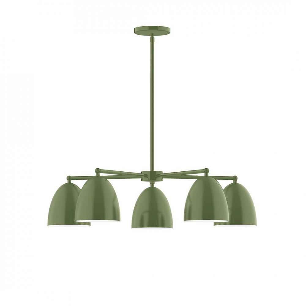 5-Light J-Series Chandelier, Fern Green