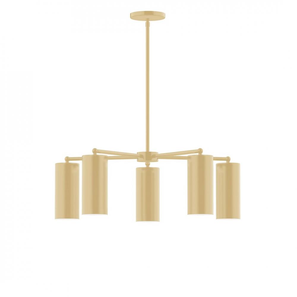 5-Light J-Series Chandelier, Ivory