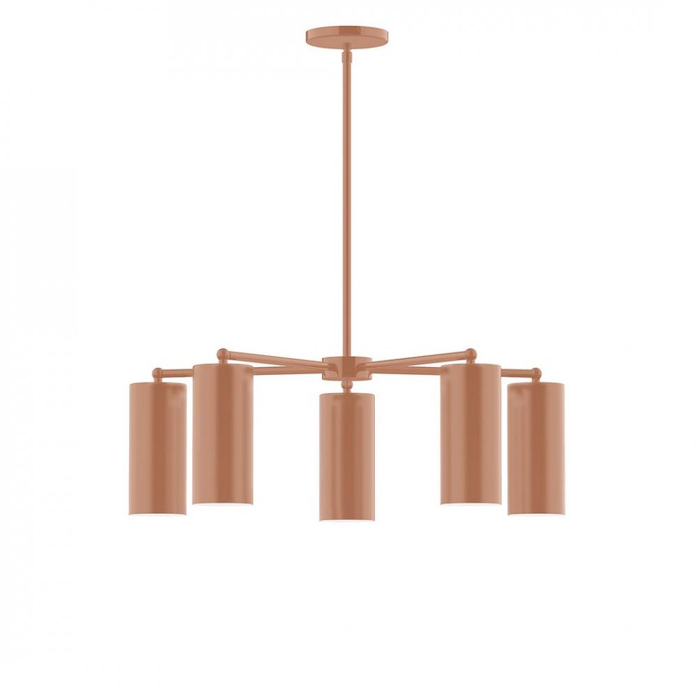 5-Light J-Series Chandelier, Terracotta