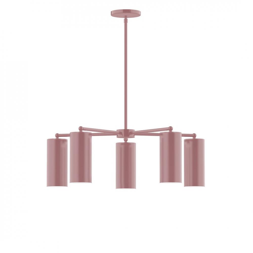 5-Light J-Series Chandelier, Mauve