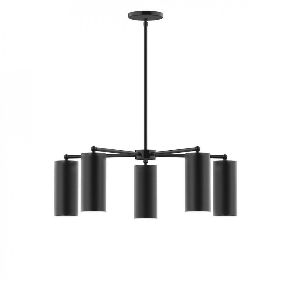 5-Light J-Series Chandelier, Black