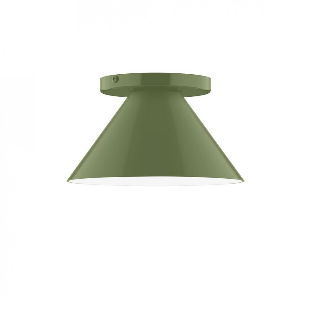 8" Axis Mini Cone LED Flush Mount, Fern Green