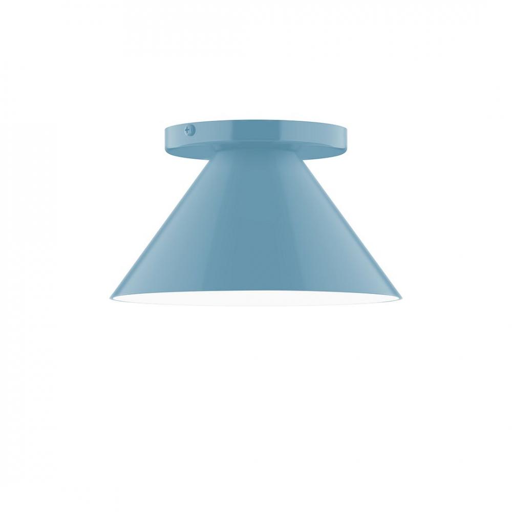 8" Axis Mini Cone LED Flush Mount, Light Blue