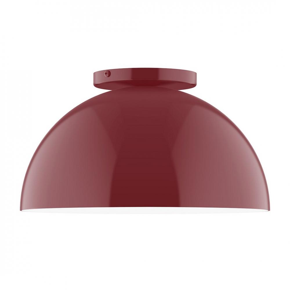 12" Axis Dome LED Flush Mount, Barn Red