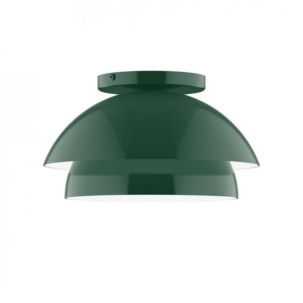 10" Nest LED Flush Mount, Forest Green