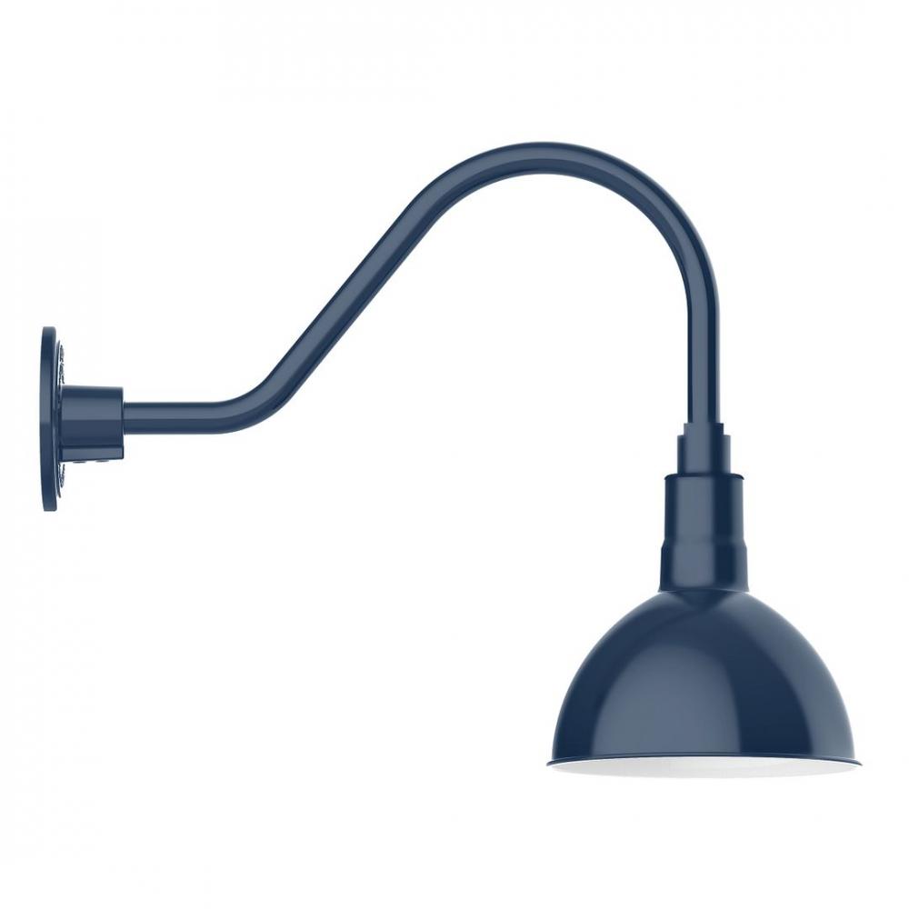 8" Deep Bowl shade, LED Gooseneck Wall mount, Navy