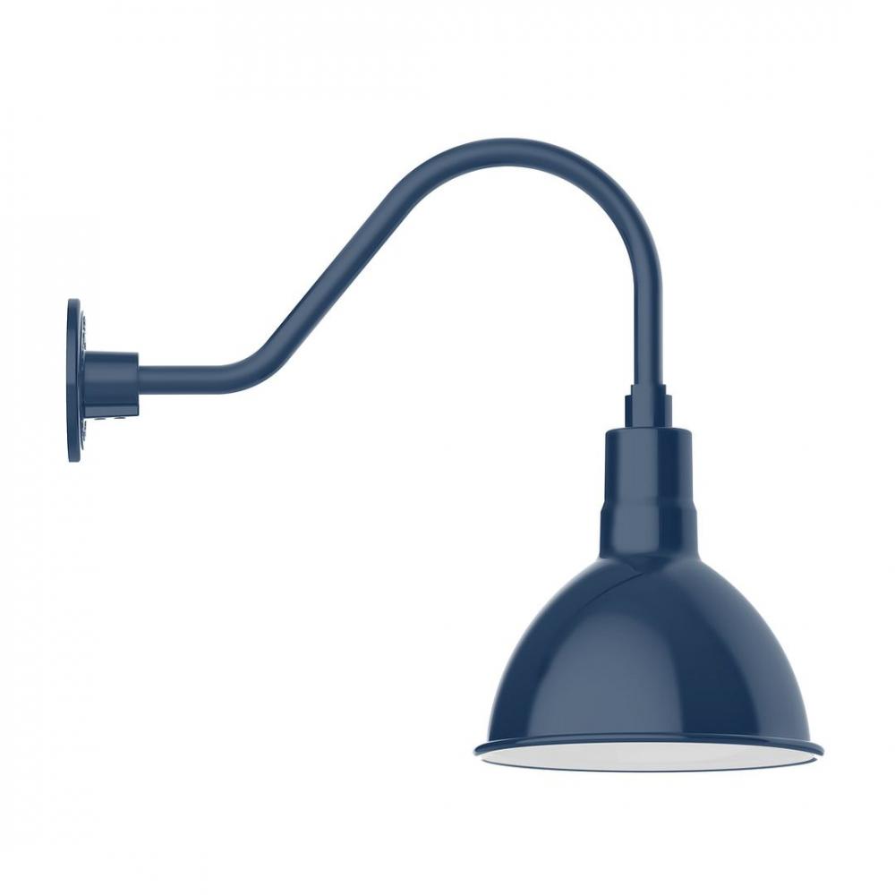 10" Deep Bowl shade, LED Gooseneck Wall mount, Navy