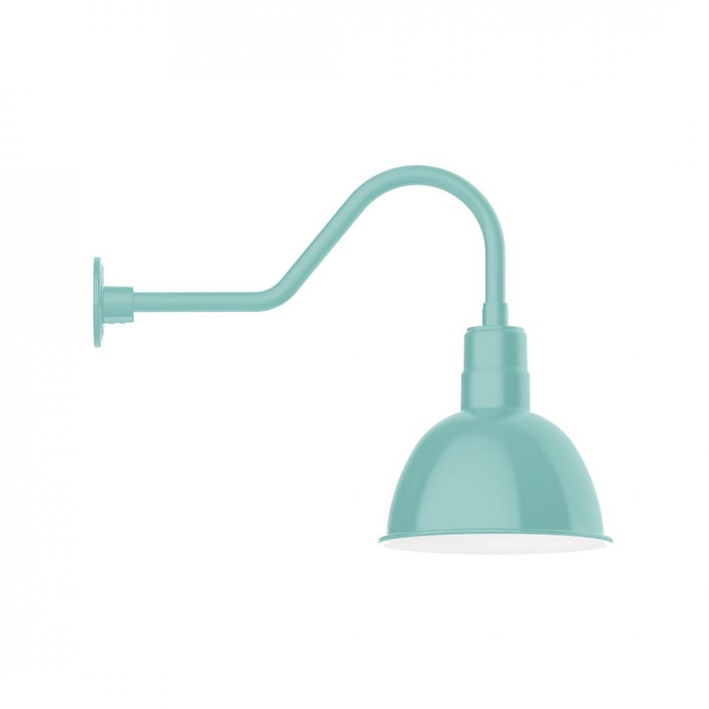 12" Deep Bowl shade, LED Gooseneck Wall mount, Sea Green