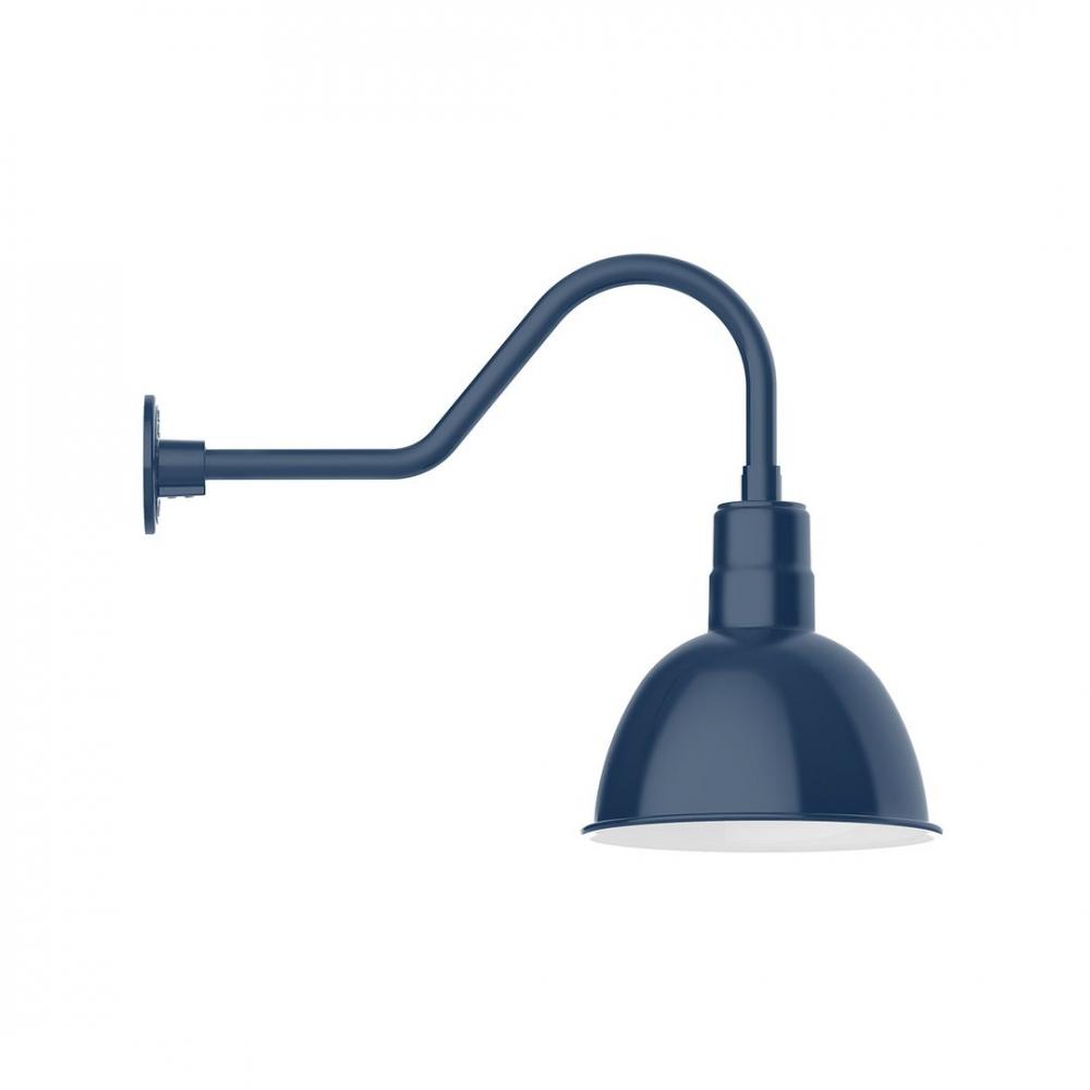 12" Deep Bowl shade, LED Gooseneck Wall mount, Navy