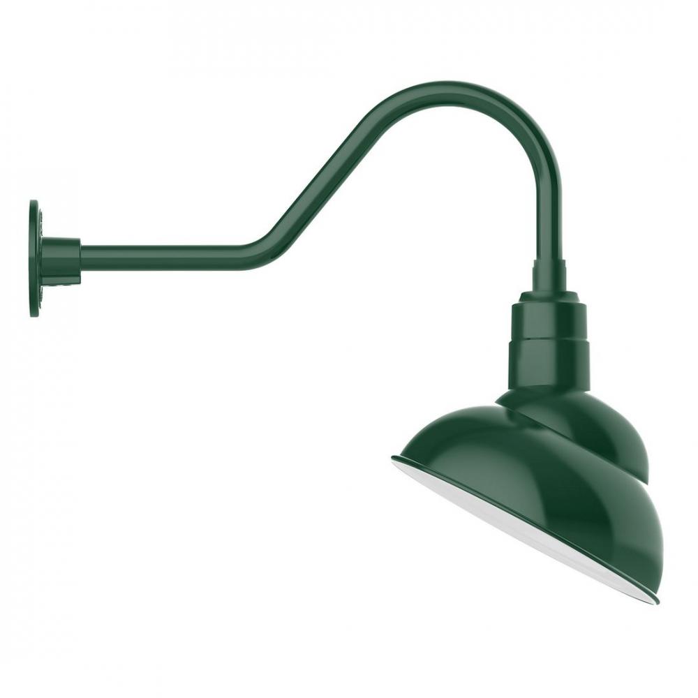 12" Emblem shade LED Gooseneck Wall mount with swivel, Forest Green