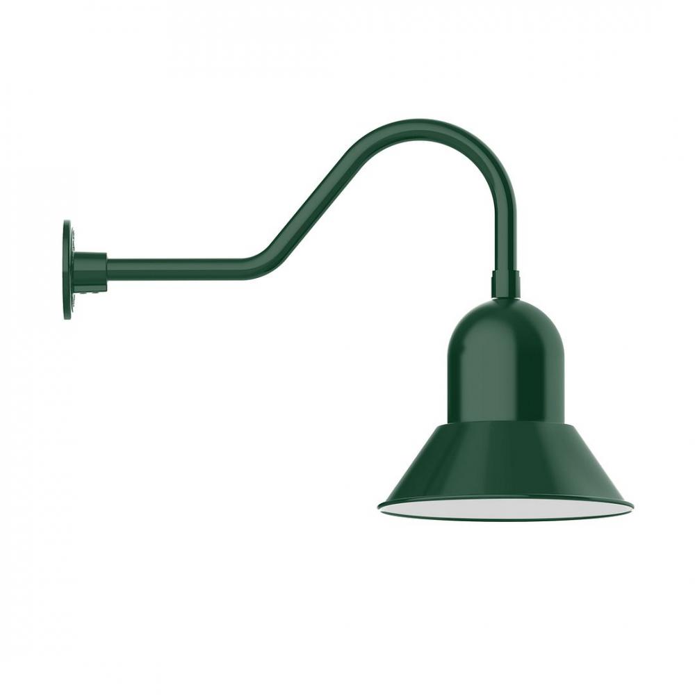 12" Prima shade, LED Gooseneck Wall mount, Forest Green