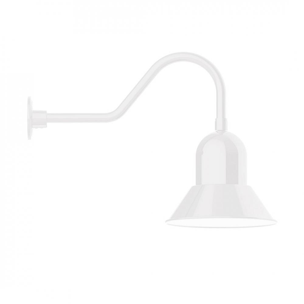 12" Prima shade, LED Gooseneck Wall mount, White