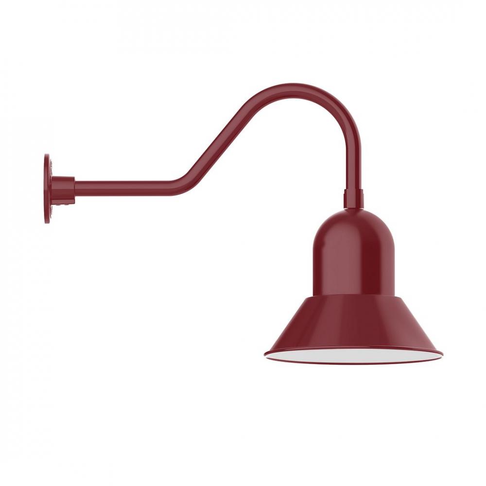 12" Prima shade, LED Gooseneck Wall mount, decorative canopy cover, Barn Red