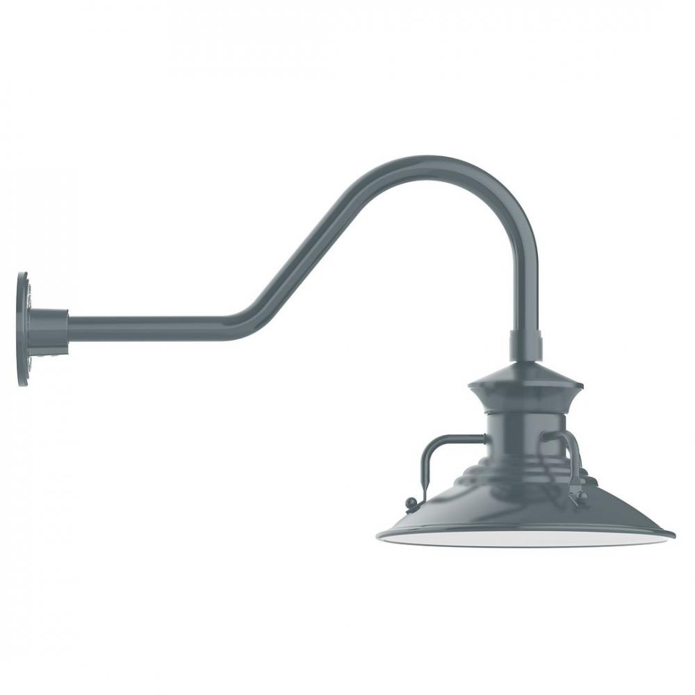 12" Homestead shade, LED Gooseneck Wall mount, Slate Gray