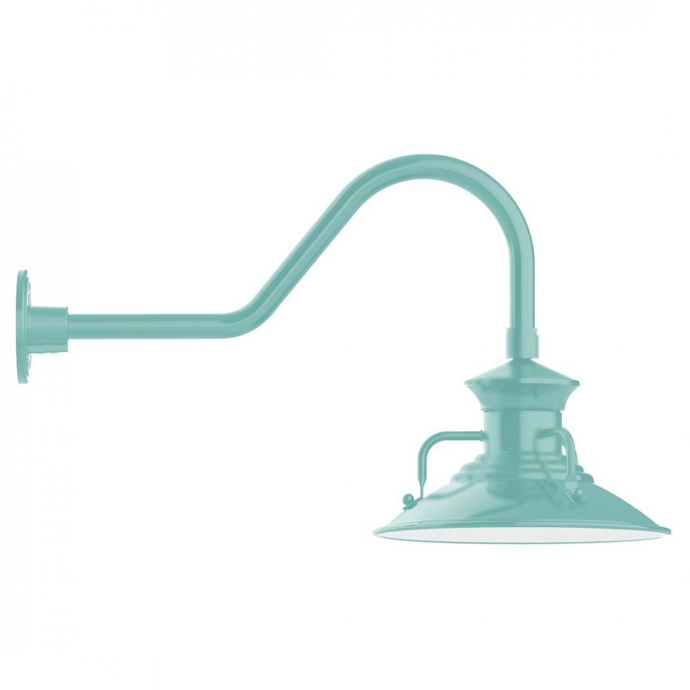 12" Homestead shade, LED Gooseneck Wall mount, Sea Green