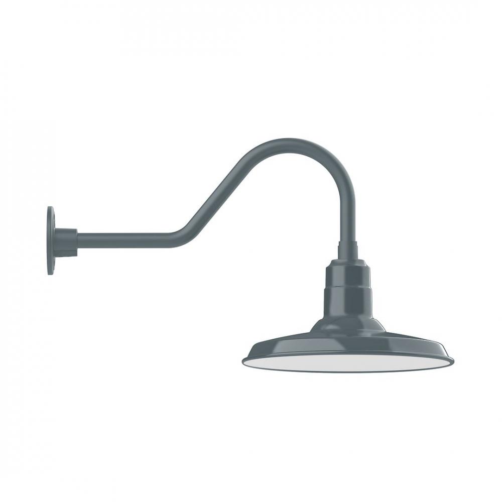 14" Warehouse shade, LED Gooseneck Wall mount, Slate Gray