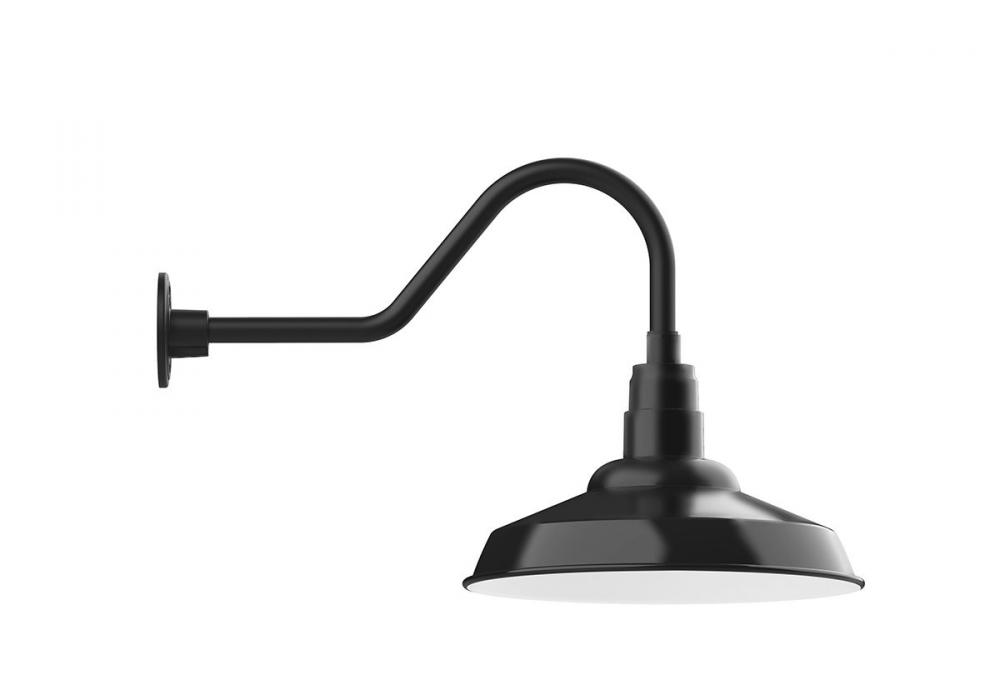 16" Warehouse shade, LED Gooseneck Wall mount, Black