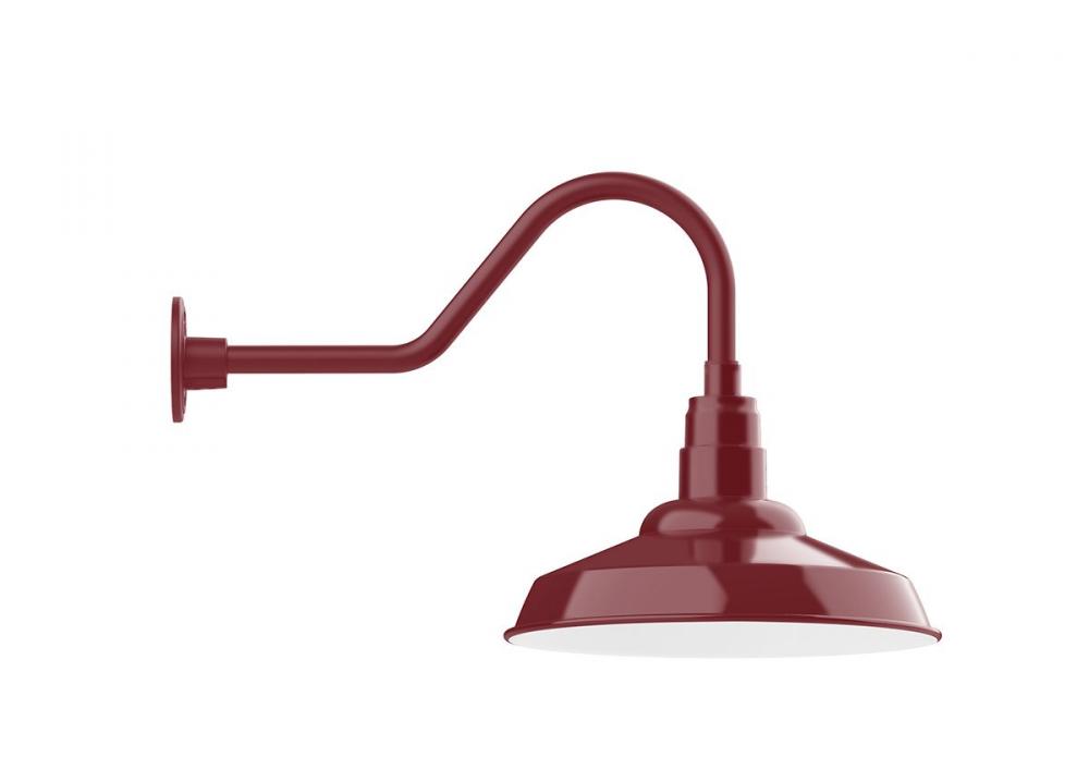 16" Warehouse shade, LED Gooseneck Wall mount, Barn Red