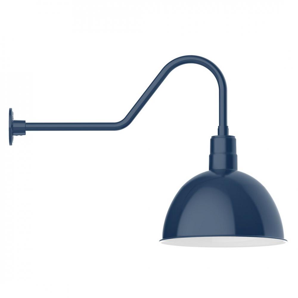 16" Deep Bowl shade, LED Gooseneck Wall mount, Navy