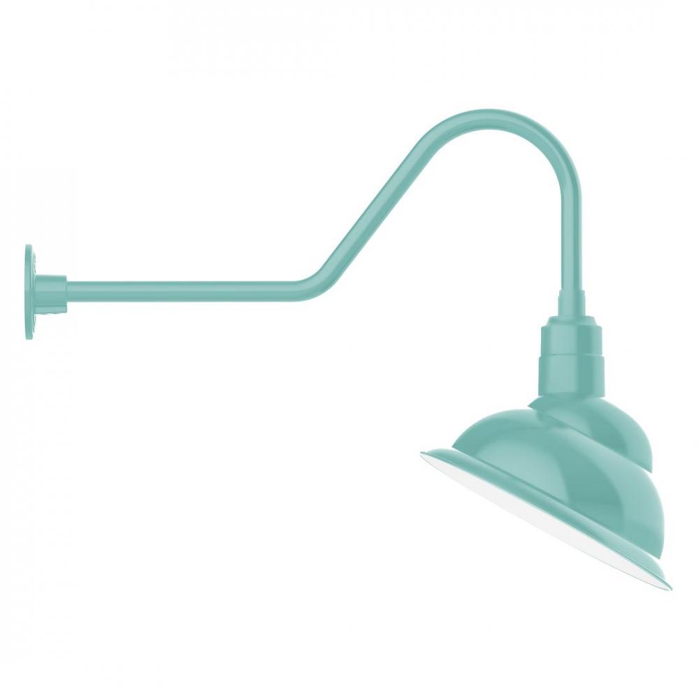 14" Emblem shade LED Gooseneck Wall mount with swivel, Sea Green