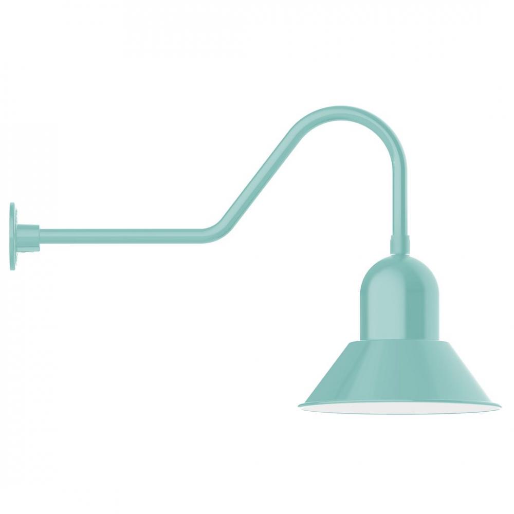 14" Prima shade, LED Gooseneck Wall mount, Sea Green