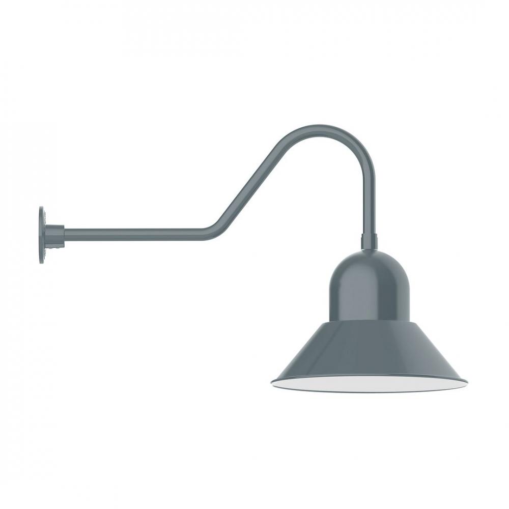 16" Prima shade, LED Gooseneck Wall mount, Slate Gray