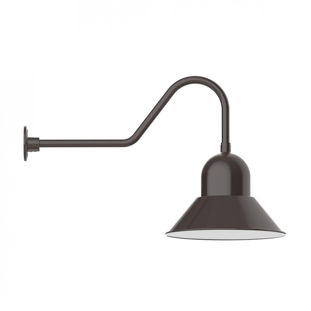 16" Prima shade, LED Gooseneck Wall mount, Architectural Bronze