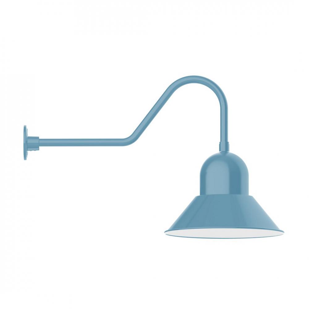 16" Prima shade, LED Gooseneck Wall mount, Light Blue