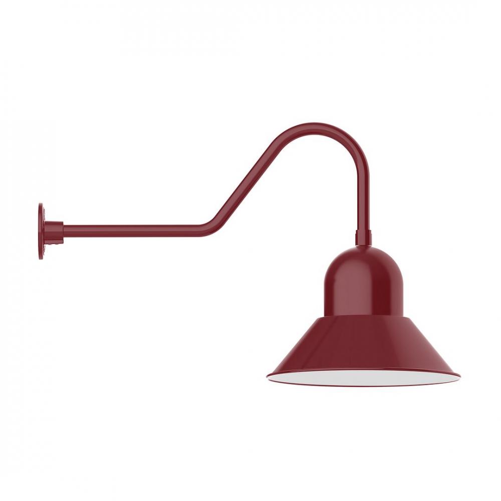 16" Prima shade, LED Gooseneck Wall mount, Barn Red