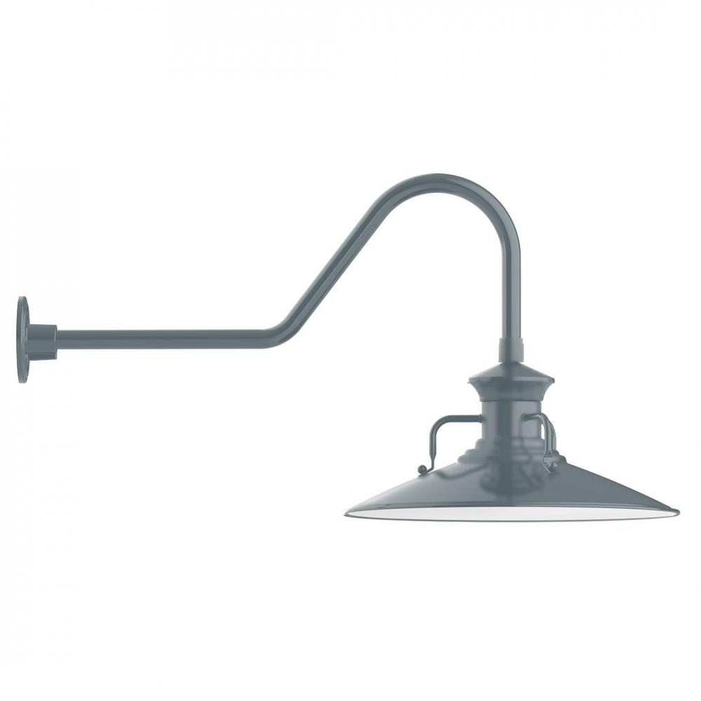 18" Homestead shade, LED Gooseneck Wall mount, Slate Gray