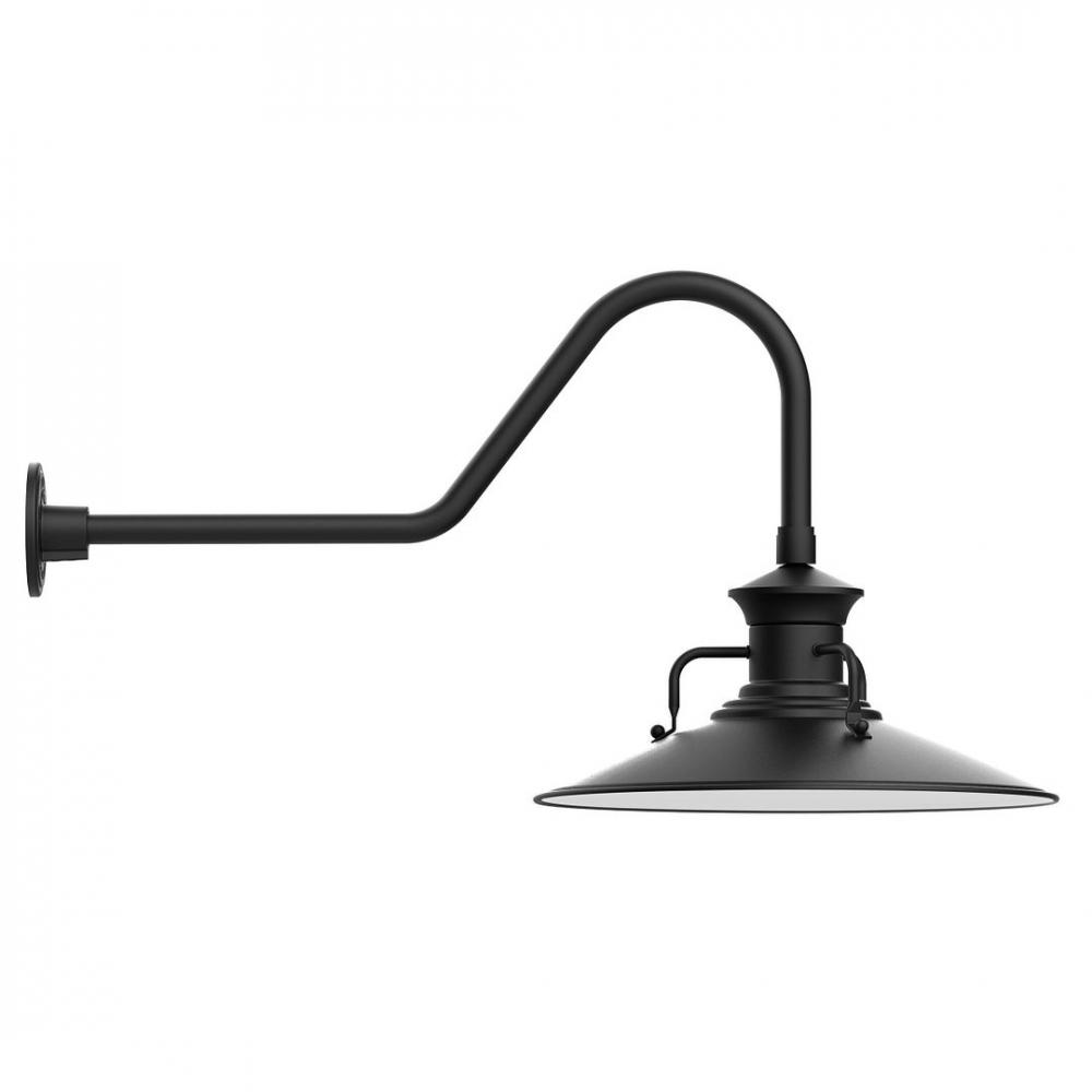 18" Homestead shade, LED Gooseneck Wall mount, Black