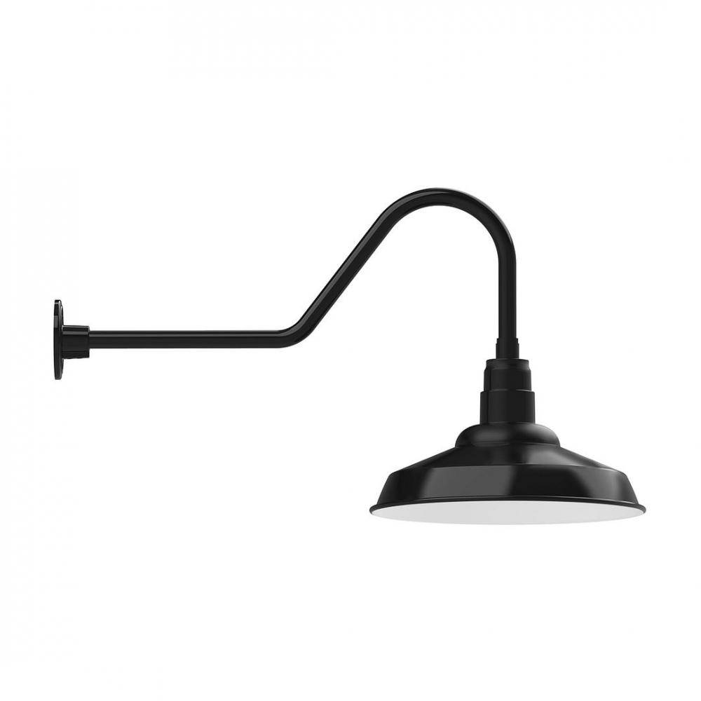 16" Warehouse shade, LED Gooseneck Wall mount, Black