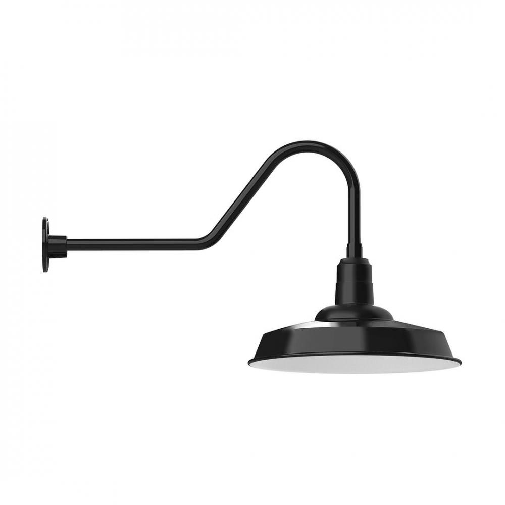 18" Warehouse shade, LED Gooseneck Wall mount, Black