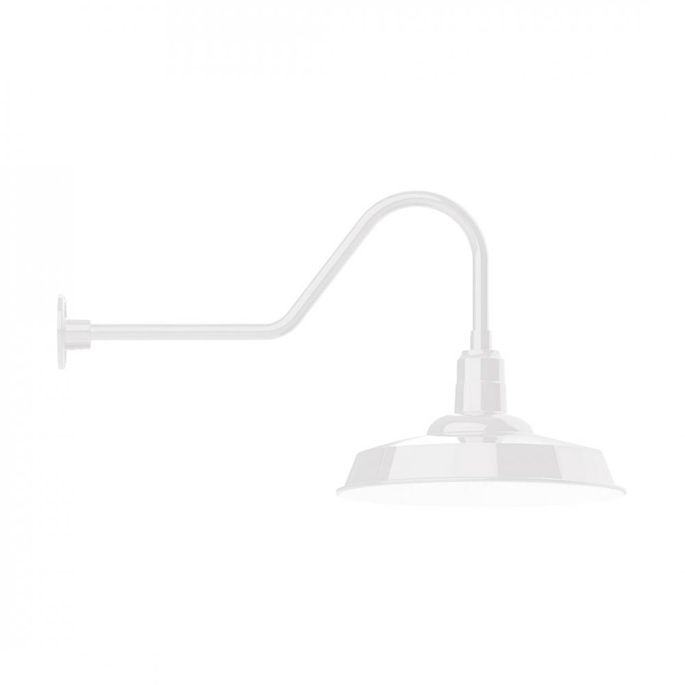 18" Warehouse shade, LED Gooseneck Wall mount, White