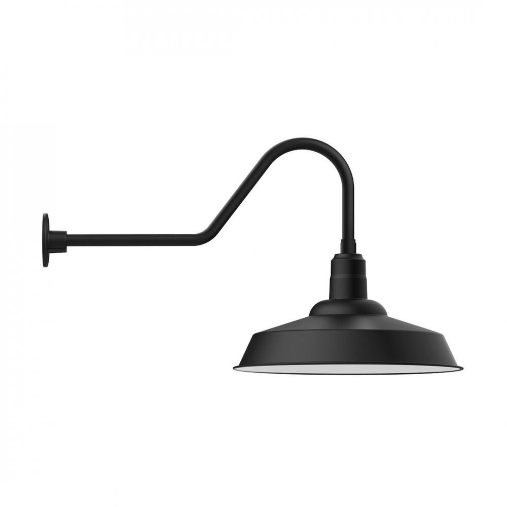 20" Warehouse shade, LED Gooseneck Wall mount, Black