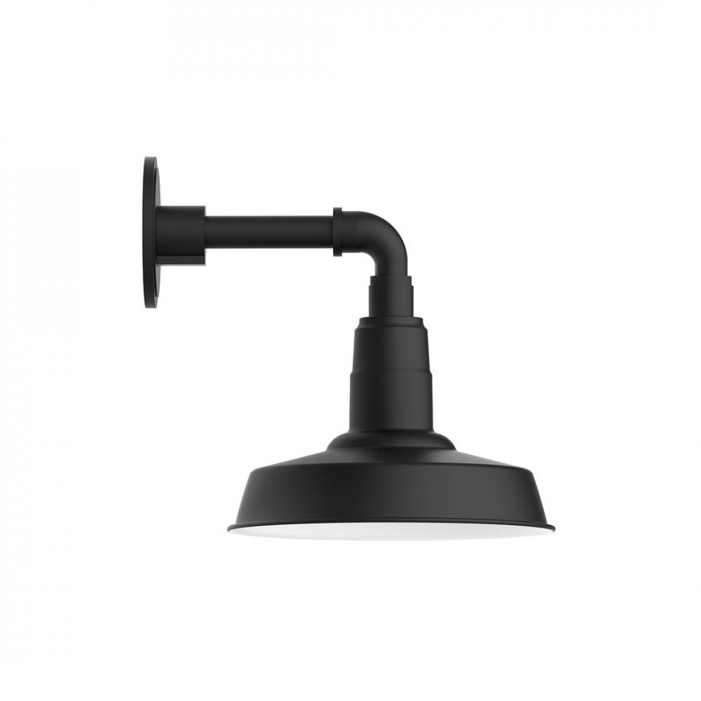 10" Warehouse shade, LED Straight Arm Wall mount, Black