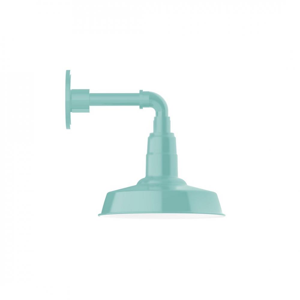 10" Warehouse shade, LED Straight Arm Wall mount, Sea Green