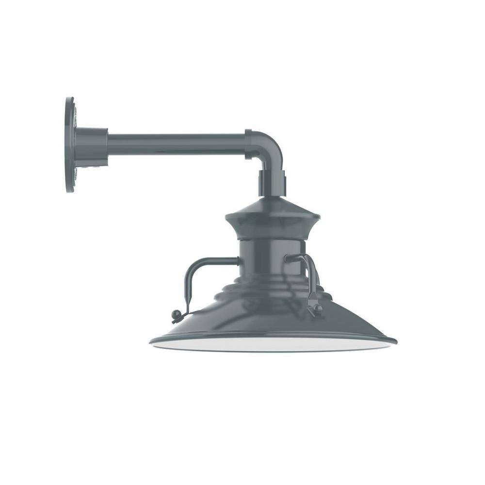 12" Homestead shade, LED Straight Arm Wall mount, Slate Gray