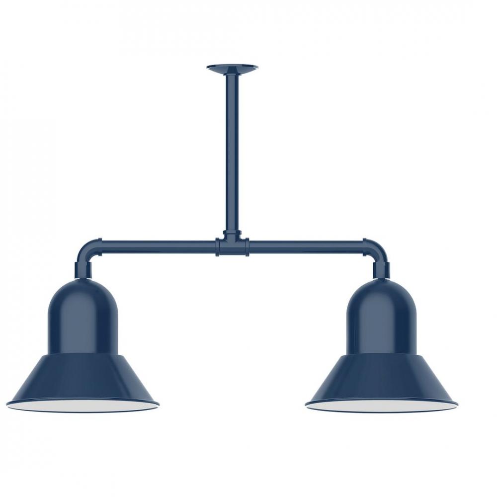 12" Prima, 2-light LED Stem Hung Pendant, Navy