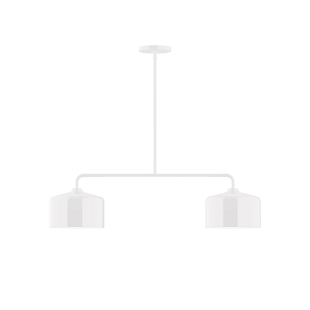 2-Light Axis Linear LED Pendant, White