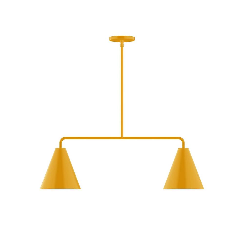 2-Light Axis Linear LED Pendant, Bright Yellow