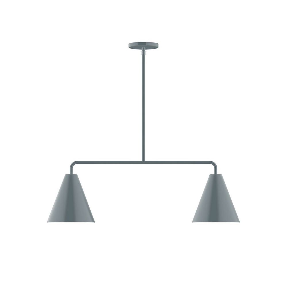 2-Light Axis Linear LED Pendant, Slate Gray