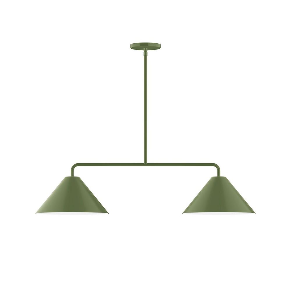 2-Light Axis Linear LED Pendant, Fern Green