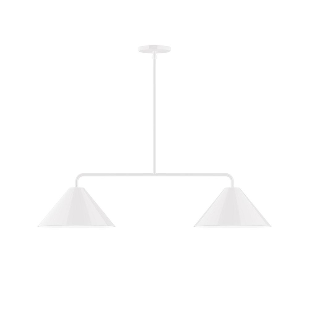 2-Light Axis Linear LED Pendant, White