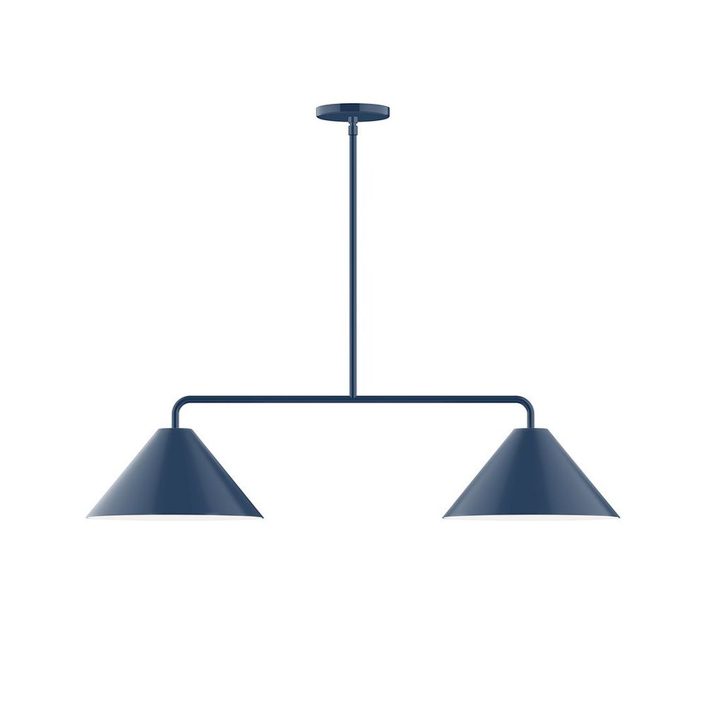 2-Light Axis Linear LED Pendant, Navy