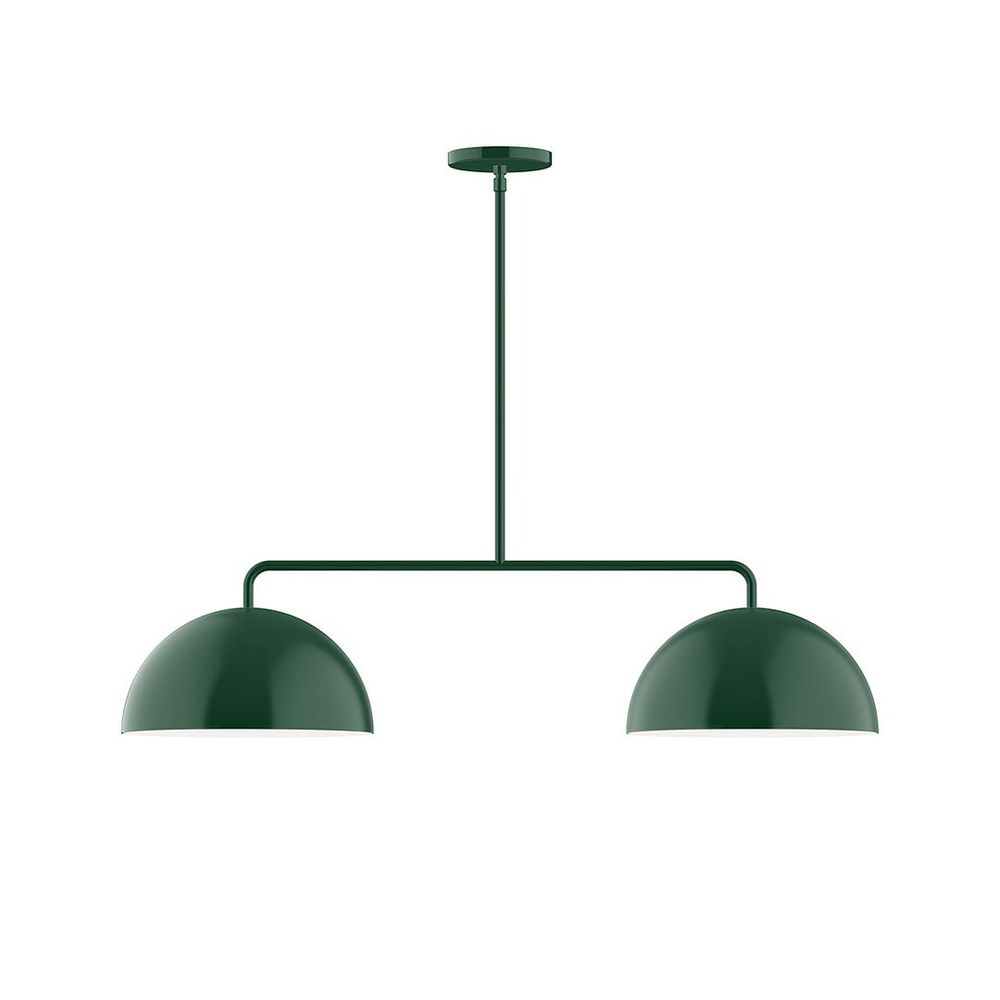 2-Light Axis Linear LED Pendant, Forest Green